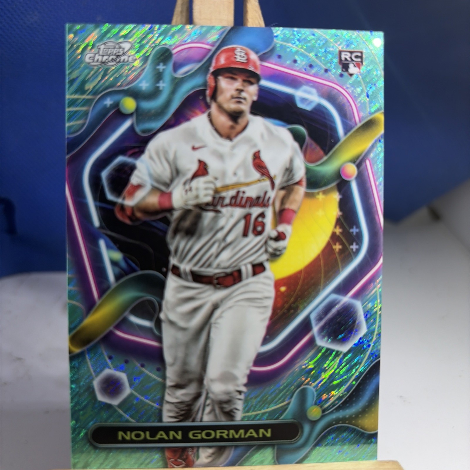 2023 Topps Cosmic Chrome - Nolan Gorman #16 Aqua Equinox Refractor /199 (RC)