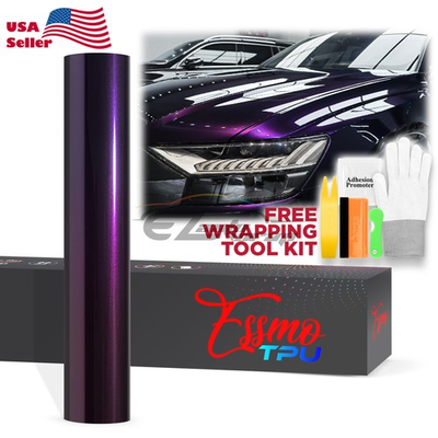 #ad Gloss Metallic Midnight Purple PPF TPU Paint Protection Film Dry Wet Vinyl Wrap $675.00