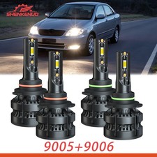 4x 6000k Led Headlight Bulbs 9005 9006 For Toyota Corolla 2001-2013
