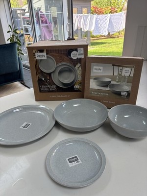 Denby Taubengrau 16-teiliges Geschirrset