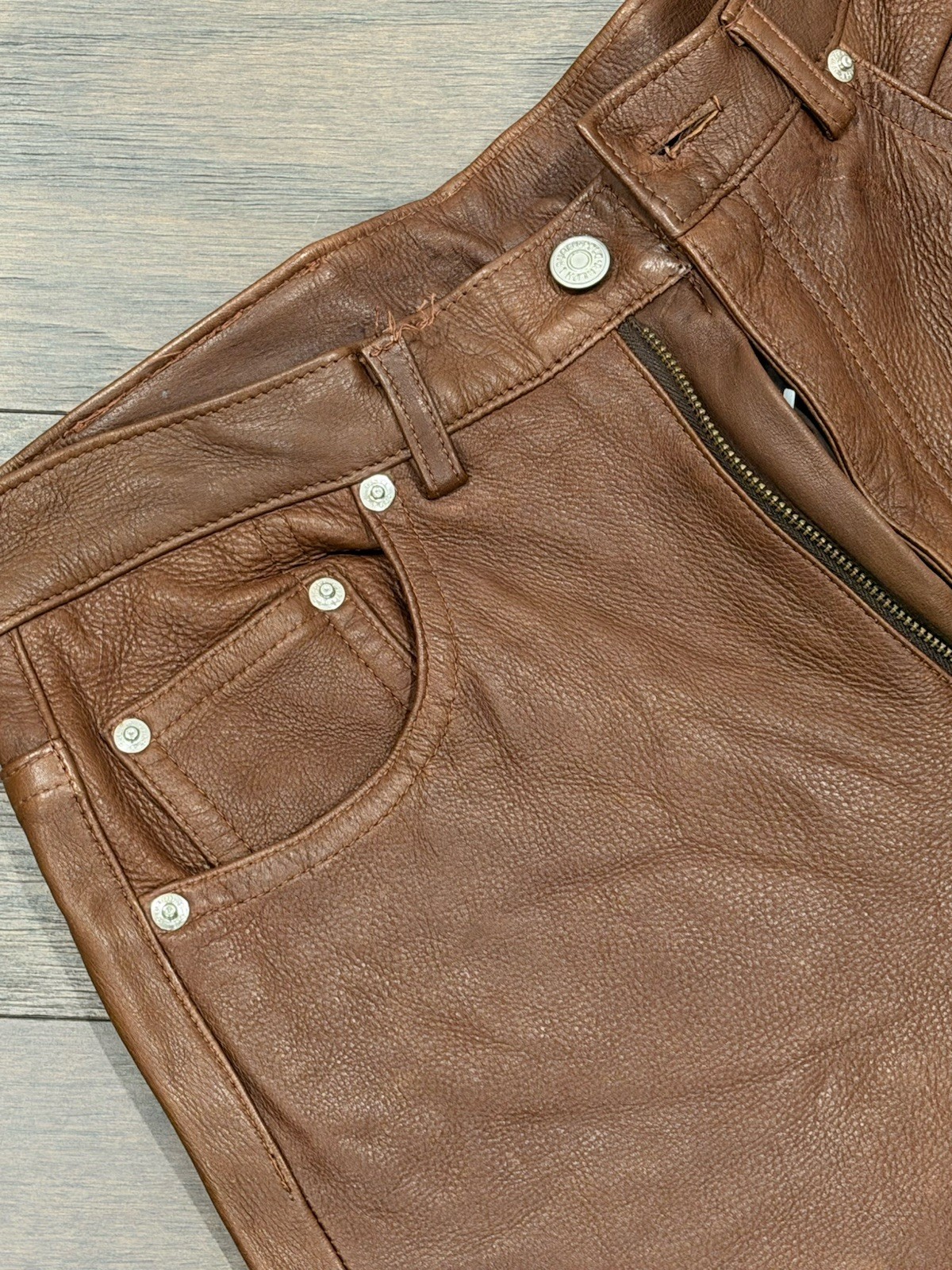 Vintage Womens Polo Ralph Lauren Country Leather Legging Jeans Pants Size 12 NEW image 4