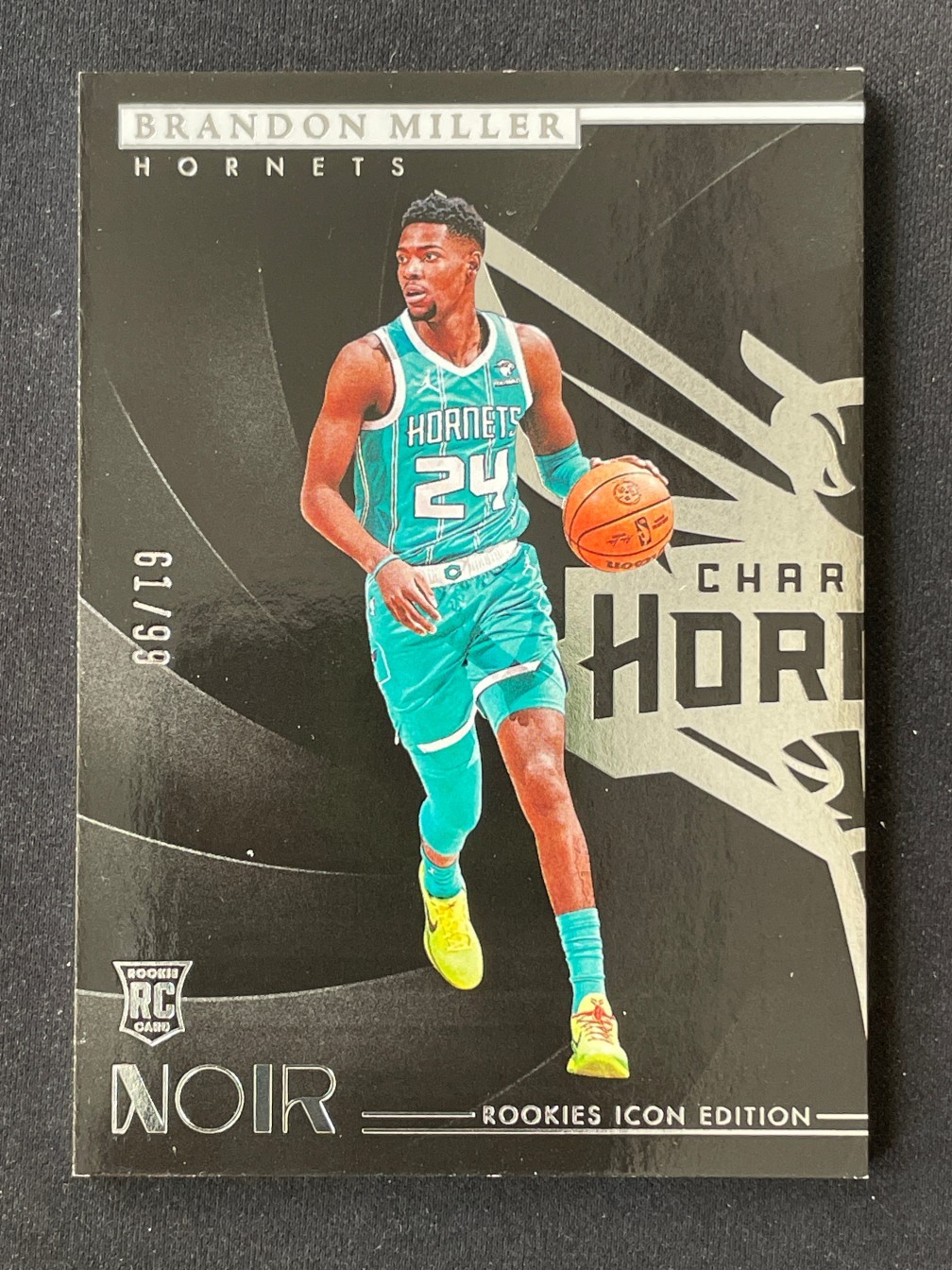 Brandon Miller 2023-24 Panini Noir RC Rookies Icon Edition Base /99 #173