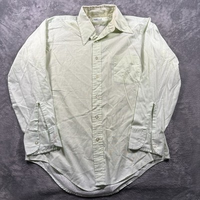 Vintage Y2K Mr Dee Cee Dress Shirt Mens Medium 15/15.5 Green Long Sleeve Formal