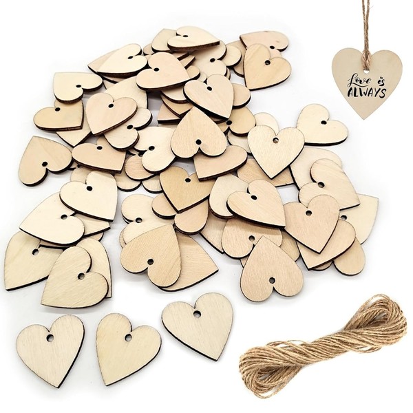 Holzherzen Zum Beschriften 100 Stk Holzherzen Scheiben Hochzeit Deko Mit Loch-image