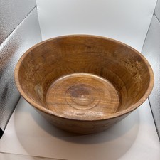 Large Vintage Hand Turned Wooden Serving/salad Bowl 10  Mid Century Modern