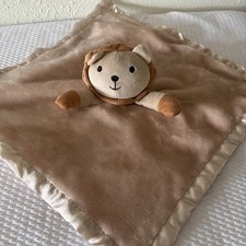 Pro Goleem Lion Lovey Security Blanket 16x16" Tan Satin Baby