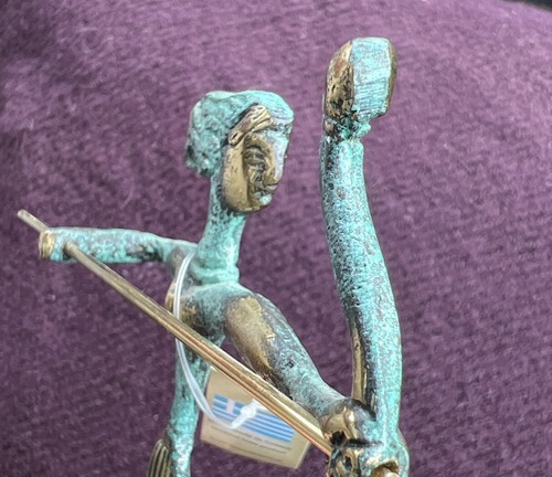 Statuina Artemide ottone ossidato fatto a mano Grecia antica mitologia greca dea - Foto 8 di 8
