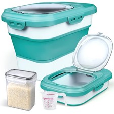 Rice Storage Container, Collapsible Airtight Food Storage Containers 6-20 Lbs...
