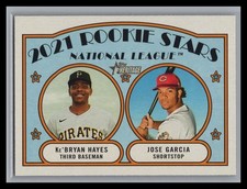2021 Topps Heritage #97 2021 Rookie Stars - NL - Ke'Bryan Hayes / Jose Garcia RC