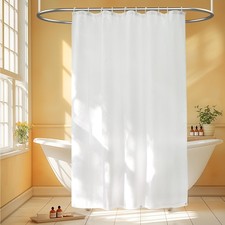 60x72 inch White Waterproof Fabric Shower Curtain Liner with 3 Large Magnets