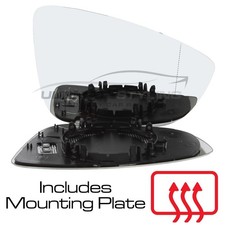 Wing Mirror Glass VW Passat B7 2010-2015 Heated Aspherical Drivers Side Right