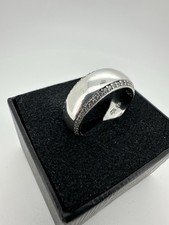 925 Silber Ring breite Form mit Zirkonia Steinbesatz Gr. 60 
