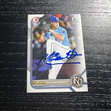 Mason Barnett Signed 1st Prospect RC 2022 Bowman Draft #BD-172 IP Auto Royals
