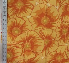 FREE SPIRIT Orange Flowers Quilting Fabric - 1 YD x 44