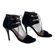 POLO RALPH LAUREN VTG 2015 SHAINA Stiletto Heels Black Studded Calf Suede US 9.5