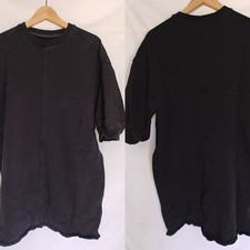 Everlane The Track Dress Organic Cotton Sweater Black Exposed Raw Hem Size M