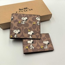 NWT Coach X Peanuts 3 In 1 Wallet In Signature Canvas With Snoopy Print CBK56