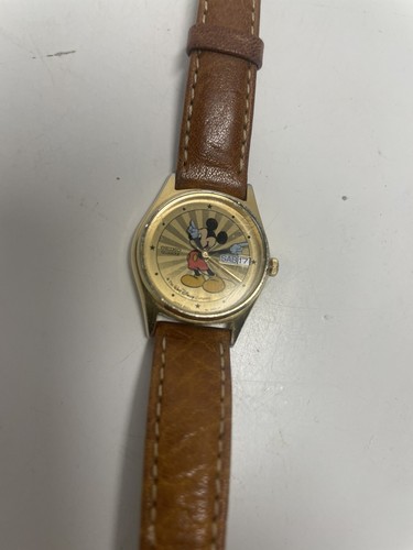 VTG DISNEY MICKEY MOUSE SEIKO STARBURST DATE DAY WATCH Ladies Women’s Working - Picture 4 of 15