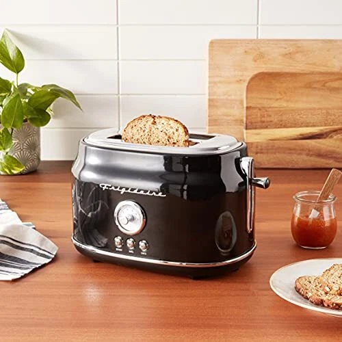 Frigidaire ETO102-BLACK, 2 Slice Toaster, Retro Style, Wide Slot for Bread, Engl - Image 2 of 4