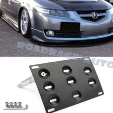 For 04-08 Acura TL Front Bumper License Plate Mount Holder Tow Hook Hole Bracket