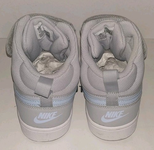 Neuwertig Nike Court Borough Mid 2 Sneaker Hoch High Top Leder Grau Blau 39 - Bild 4 von 5