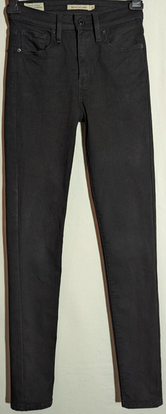 Women's Levi's Premium 721 High Rise Skinny Black Jeans Size 7 Leg 32" EXC
