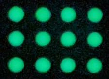 Watch Dial Hour round Markers 12 pcs Blue Green LUMINOUS Numerals dots indices