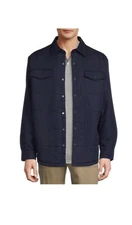 George Men's Sherpa Fleece Lined Shirt Jacket Multi Size Navy Brand New!