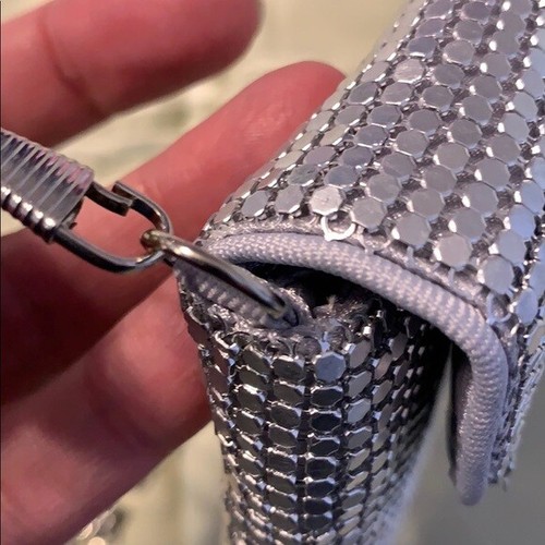 Silver Chain Crossbody Clutch - Picture 7 of 12