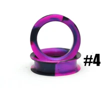 Large Gauge Pearlescent Swirl Silicone Tunnels (SIL-008) Choose Size and Color