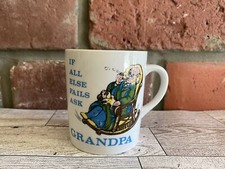 If all else fails Ask Grandpa Coffee Mug Vtg Cup Ceramic RockingChair Pipe Japan