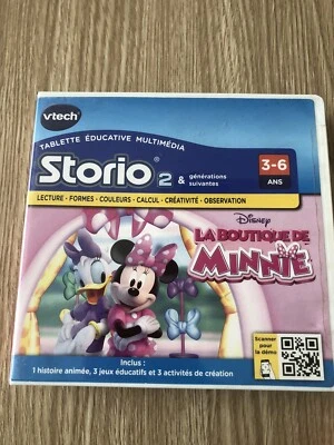 JEU LA BOUTIQUE DE MINNIE WALT DISNEY VTECH STORIO 2 FRANÇAIS RARE - Photo 1/3