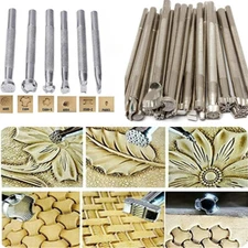 6/20PCS Leather Craft Stamping Tool Leather Working Saddle Making Stamps Kits