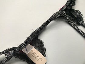 Victoria&rsquo;s Secret SLT Sexy Little Things Plaid B/W Garter Belt NWT XS/S, M/L