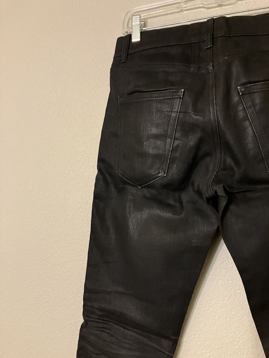 Saint Laurent Paris RARE Biker Jeans, Calf Leather With Saint Laurent Paris RARE Biker Jeans, Calf Leather With