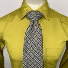 Vtg 1960s Wool Tie Mens Necktie Wide Disco Mod Tartan Plaid Comes Already Tied