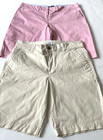 GAP & TOMMY HILFIGER Two Pairs of Bermuda Shorts Pink/Beige Stretch Size 10