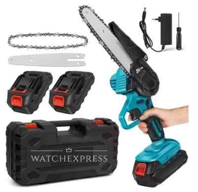 WATCH SEGA ELETTRICA DA 8" POLLICI CON OLIO AUTOMATICO DOPPIA BATTERIA 1200W MOTOSEGA