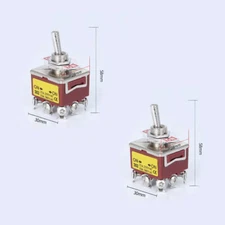 2Pcs Waterproof Switches 2 Positions Toggle Rocker Switches 302 15A 250VAC
