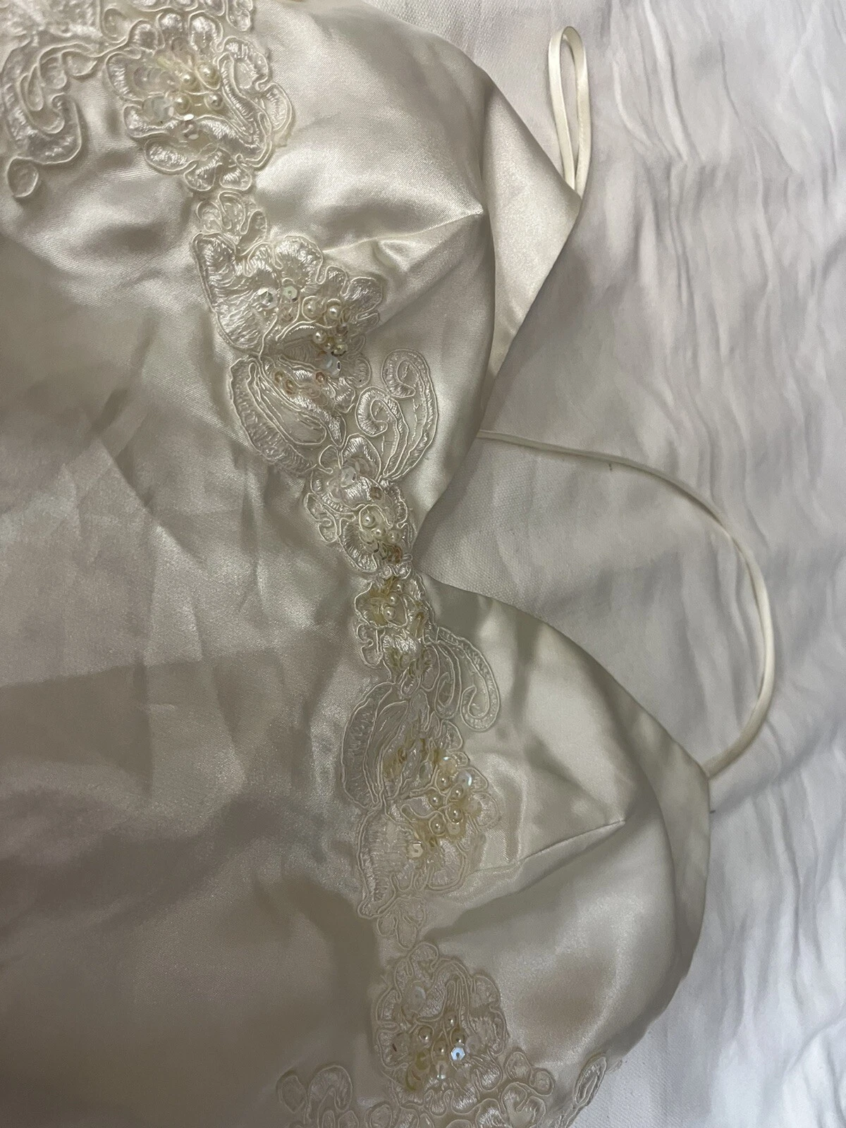 UNDERCOVER Abito slip bianco Victoria's Secret con perline con pizzo M