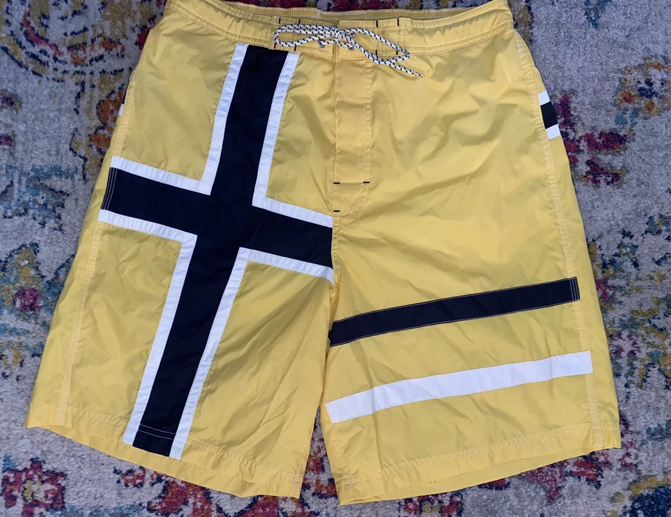 Pantalones Cortos Daniel Cremieux Para Hombres Talla Med Equipo de Surf Ropa de Playa Amarillo 2 Bolsillos Foto 3 de 4