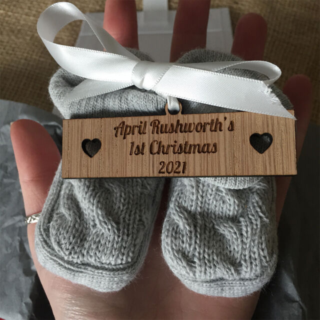 Personalised Baby Booties - First Christmas - First shoes - New Born Gift - 2022 Personalised Baby Booties - First Christmas - First shoes - New Born Gift - 2022