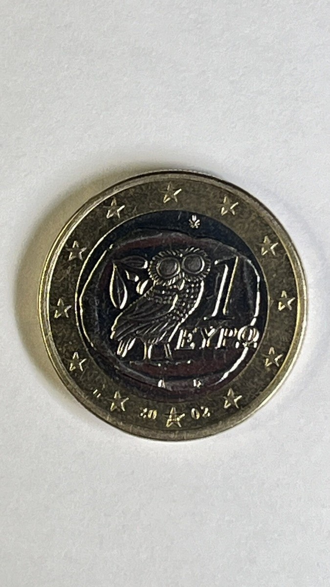 Rare 1 euro coin 2002 eypo Greek owl with S in the star