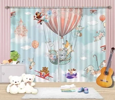 3D Sky Cartoon Balloons A6272 Photo Curtain Window Blockout Fabric Amy 2024
