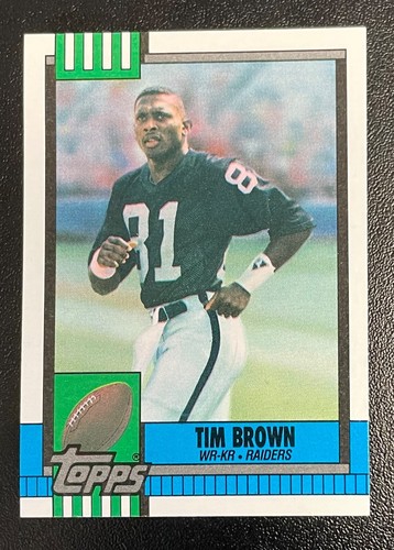 1990 NFL TOPPS TIM BROWN FOOTBALL CARD #295 Oakland Raiders