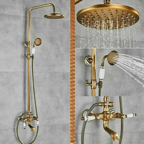 Sistema di rubinetto doccia a pioggia in ottone 8 pollici con rubinetto vasca da bagno a parete - Foto 35 di 80
