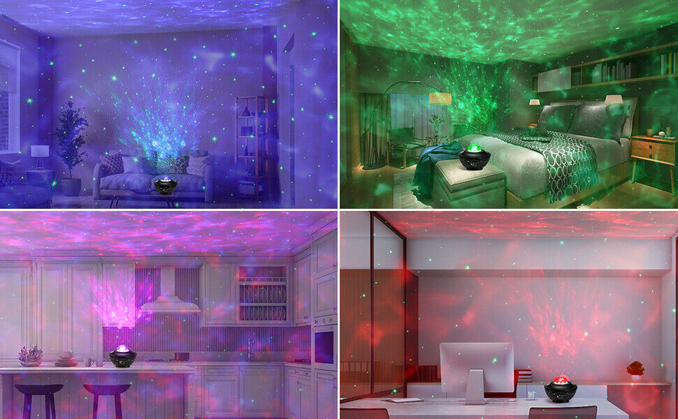 Starry Sky Projector Light USB Galaxy Star Night Lamp LED with Ocean Wave Remote - Picture 7 of 11