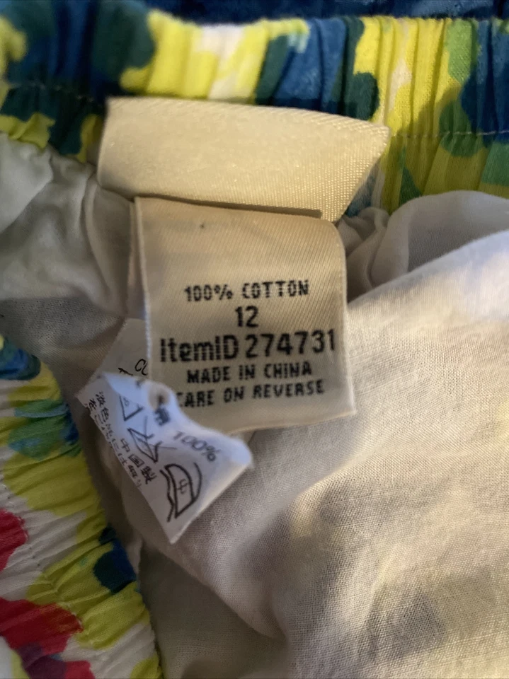 L.L. Bean девочки цветочный юбка размер 12 эластичный пояс хлопок с подкладкой - Изображение 3 из 3