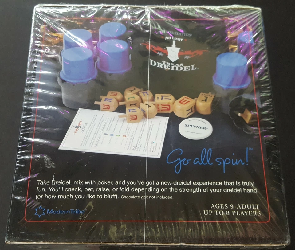 Jewish Educational Toys - No Limit Texas Dreidel Card Game, Deluxe Edition - NEW - Image 2 of 4