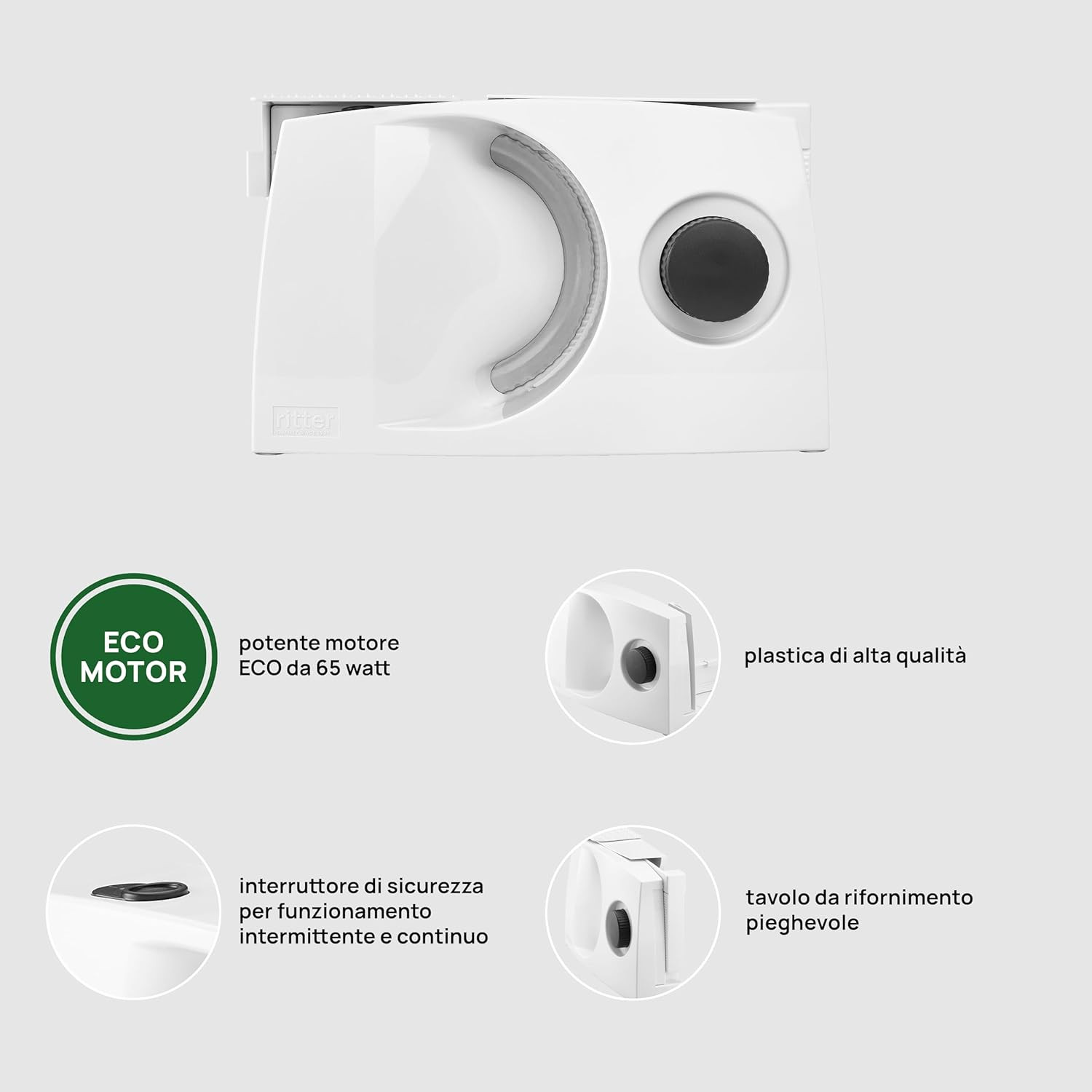 Ritter Markant 01 Affettatrice Elettrica ECO | Made in Germany Bianca - 3